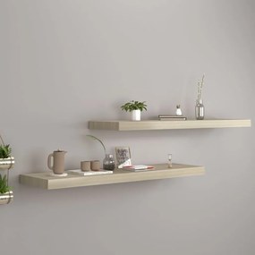 2 db kék MDF lebegő fali polc 90 x 23,5 x 3,8 cm