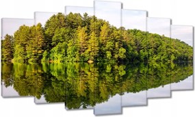 Vászonkép 140x80 Erdő Tó Felhők