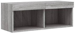 szürke sonoma színű TV-szekrény LED-világítással 80x30x30 cm