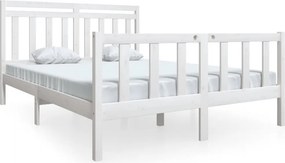 vidaXL fehér tömör fa ágykeret 150 x 200 cm (King Size)