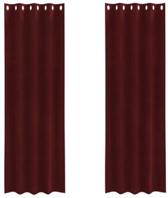 Sötétítőfüggöny 2 db Sötétvörös Bársony