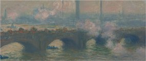 Kép - Claude Monet, Waterloo Bridge, Gray Day, reprodukciók (120x50 cm)