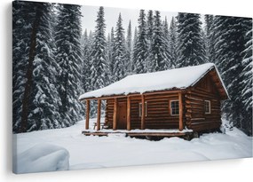 Kép - Hóval borított kunyhó (90x60 cm)