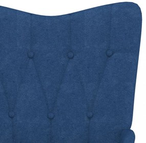 vidaXL kék szövet pihenőfotel lábtartóval