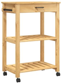 MONZA tömör fenyőfa konyhai kocsi 60 x 40 x 88,5 cm