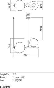 Függeszték Fekete TALIS REDO 01-2646