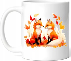 Bögre Édes Róka Pár Őszi Hangulat Kerámia Doboz 330ml