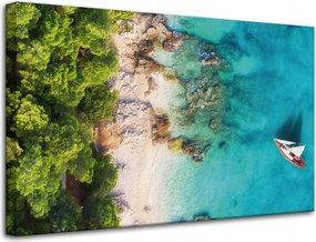 Vászonkép Tengerpart Erdők Víz Sziklák 80x50 cm Ideális ajándék