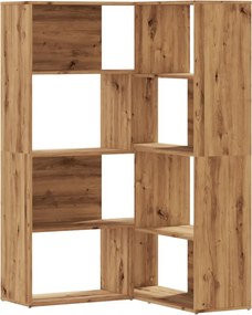 vidaXL 4 szintes tölgy színű szerelt fa sarokkönyvespolc 85x85x140 cm