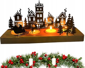 Fa adventi gyertyatartó, rénszarvas, karácsony, 26 cm