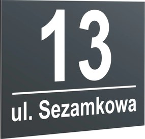 Rozsdamentes Házszám Címtábla Házszámmal 32x21 cm Antracit