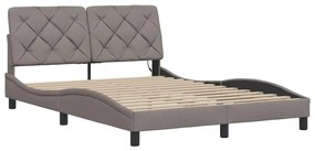 tópszínű szövet ágykeret LED-es matrac nélkül 140 x 200 cm