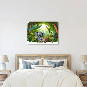 Üveg kép - Vidám állatkák (70x50 cm)