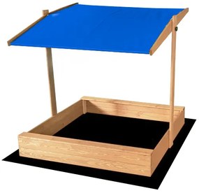 Gyermek homokozó kék tetővel 120 x 120 cm