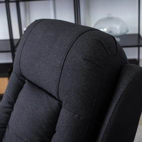 Elektromosan Vezérelhető Masszázsfunkciós Relaxfotel Fekete Szövet Kárpittal. BOX 2