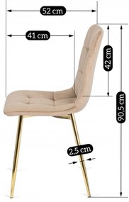 Krémszínű Bársony Étkezőszék YORK