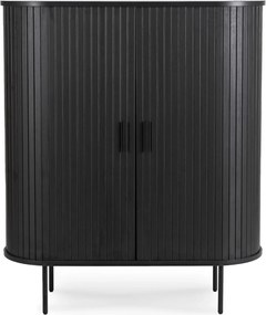 Kétajtós, tolóajtós komód 100 cm méretben, fekete színben TRISH