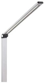 Platinet asztali lámpa 10 W, vezeték nélküli töltés + USB, ezüst