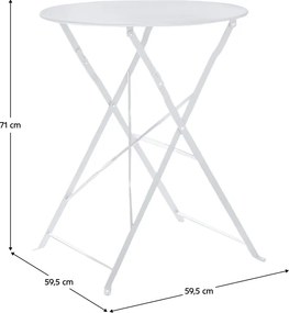Kerti szett 1+2, fehér, acél, OBAX