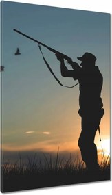 Vászonkép 80x120 Vadász fegyverrel madarak