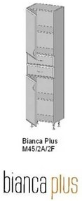 Bianca Plus 45 magas szekrény 2 ajtóval, 2 fiókkal, aida dió színben, jobbos