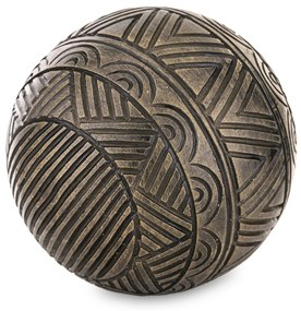 Avila design rejtélyes faragott gömb asztali dekorációs szobor barna műanyag 10x10x10cm
