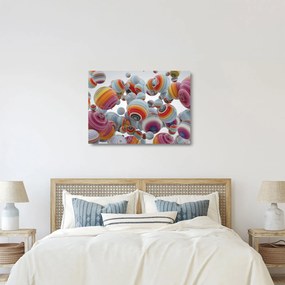 Festett gömbök képe (üvegen) (70x50 cm)