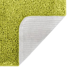 Fürdőszobai Szőnyeg Négyszögletes Zöld 50x80 cm Poliészter Csúszásgátló