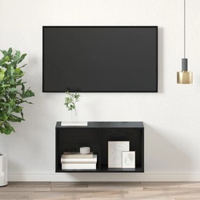 Fali TV Szekrény Fekete Tölgyben - 37 x 37 x 72 cm, Mérnöki Fából készült