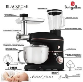 BerlingerHaus Multifunkcionális konyhai robotgép (1500 W) Black Rose Collection BH/9534