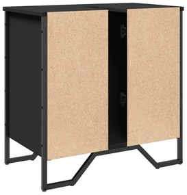 fekete szerelt fa fürdőszobai mosdószekrény 60 x 35 x 60 cm