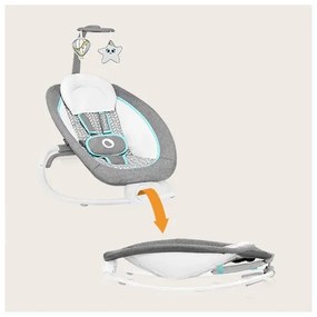 Lionelo - Baba vibrációs ringató dallammal PASCAL 2xAA szürke/türkiz