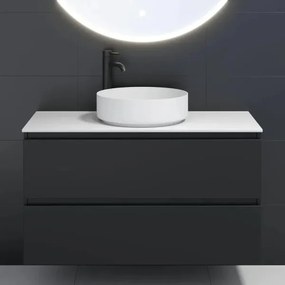 BATH DELUXE 06-040-16-01-00 - LJORDAL pultba építhető mosdó, Ø 40 cm, acél/fehér