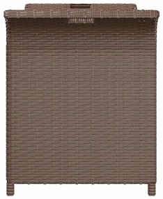 Barna polyrattan kerti pad párnával 116 x 46 x 57 cm