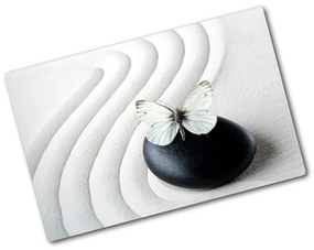 Üveg vágódeszka Zen kő és pillangó pl-ko-80x52-f-62915953