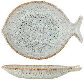 Kék-bézs szervírozó kőedény tányér Fleur – Bloomingville