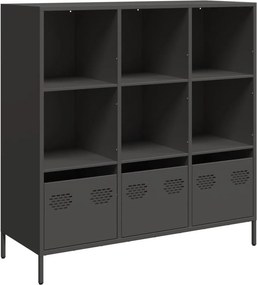 vidaXL fekete acél magasszekrény 101,5 x 39 x 103,5 cm