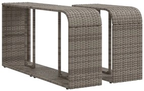 2 db szürke polyrattan tárolópolc