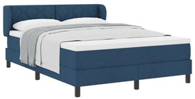 Boxspring Ágy Mattal Kék 140x190 cm Szövet