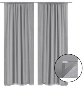 vidaXL 2 db szürke dupla rétegű sötétítőfüggöny 140 x 245 cm