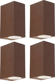 4 db-os készlet okos fali lámpa rozsdabarna IP44 2 GU10-es izzóval - Baleno