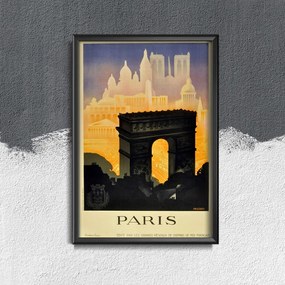 Retro plakát Retro plakát Párizs, Franciaország
