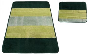Két darab fürdőszobai szőnyegkészlet zöld színben 50 cm x 80 cm + 40 cm x 50 cm