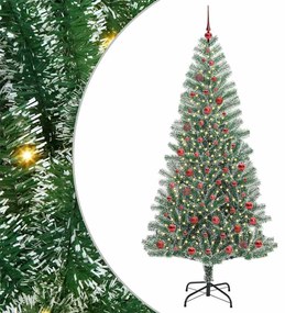 Mű karácsonyi fa hóval borítva LED fényekkel 300 LED-del 210 cm