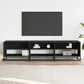 fekete szerelt fa TV-szekrény 180 x 40 x 46 cm