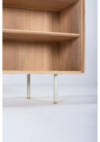 Fehér-natúr színű tölgyfa alacsony komód 118x100 cm Fina – Gazzda