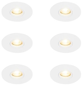 6 darabos modern beépíthető spotlámpa szett, fehér, 12 cm - Buco
