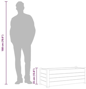 kőszürke kerti PP magaságyás 100 x 43 x 35 cm