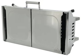 Hordozható faszén grill fényes króm