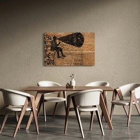 Kép - Férfi kerékpáron Banksy stílusában (90x60 cm)
